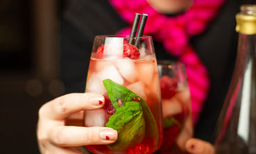 Raspberry and Basil Kombucha Spritz