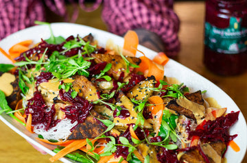 Noodle Salad with Baked Tempeh